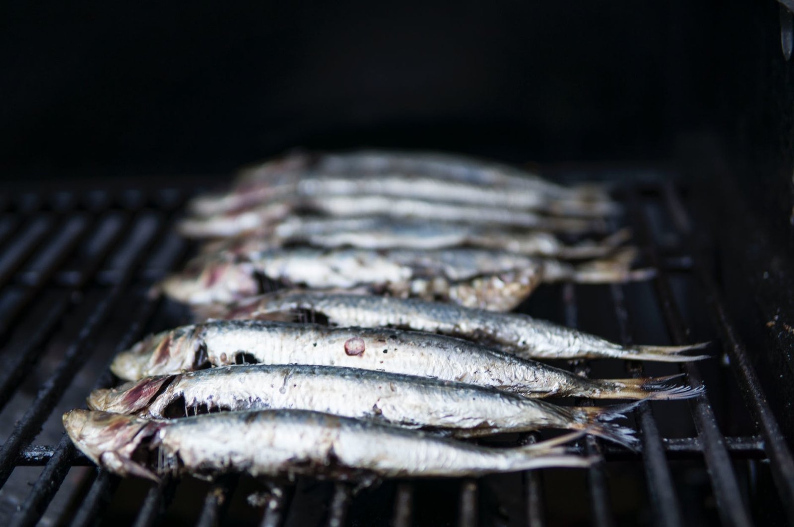 photo of raw fish on grill